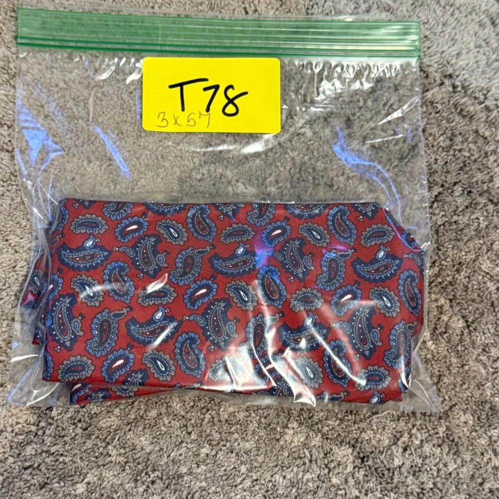 Palani Mens Red Paisley Necktie‎ Blue White Classic Formal Business Tie USA Made